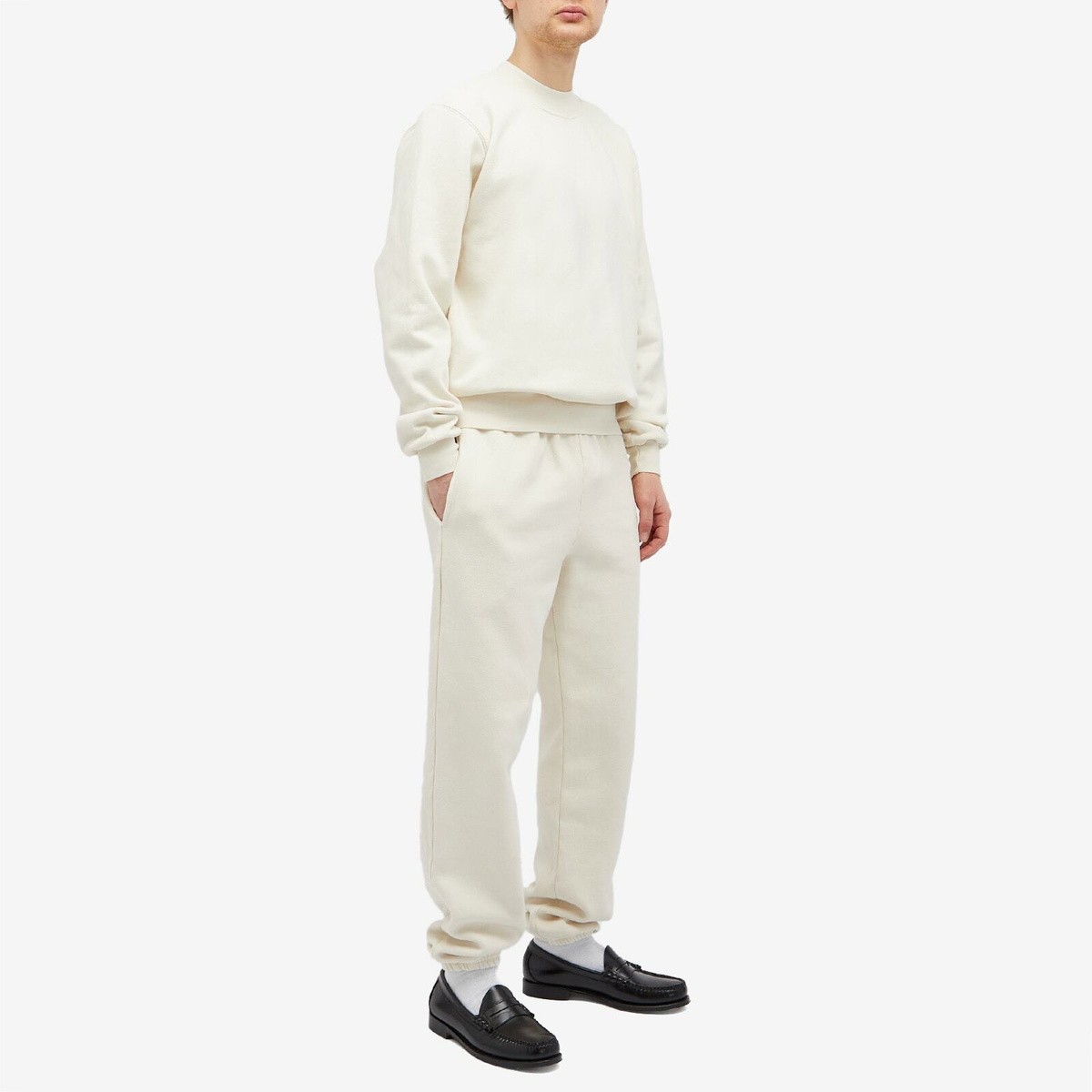 Les Tien Men's Heavyweight Banded Mock Neck Polo in Ivory