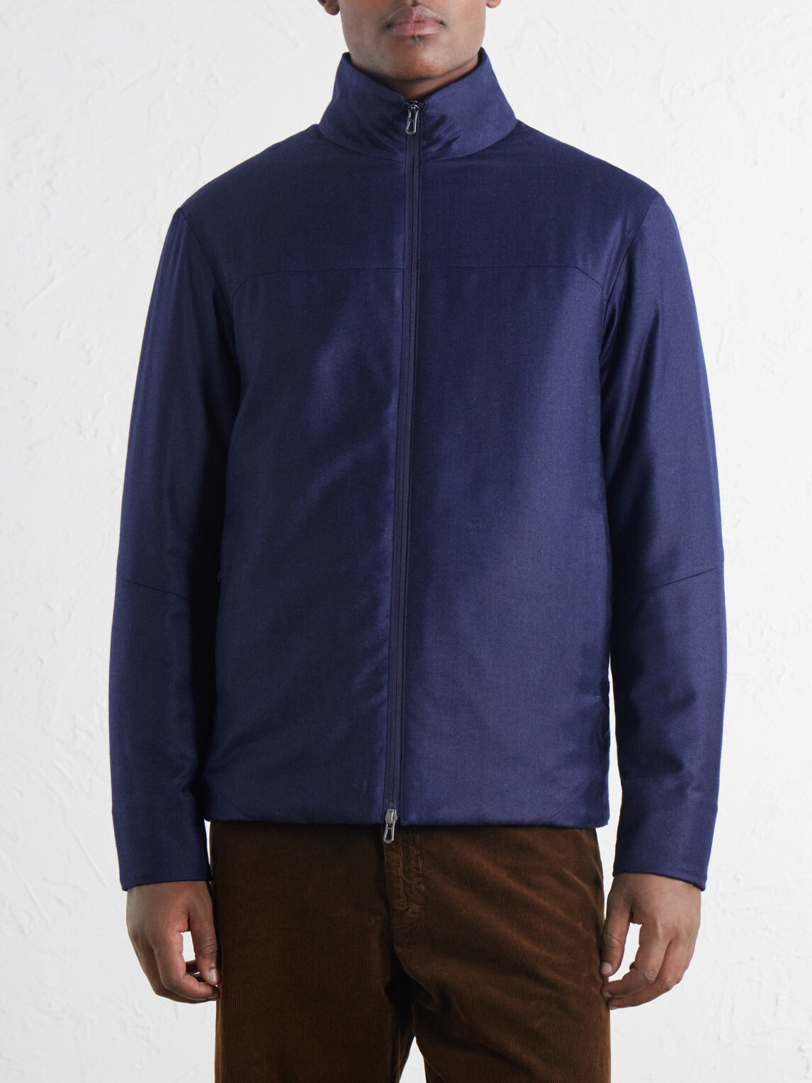 SEASE - Padded Wool and Silk-Blend Jacket - Blue