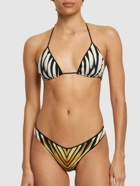 ROBERTO CAVALLI Ray Of Gold Printed Lycra Bikini Top