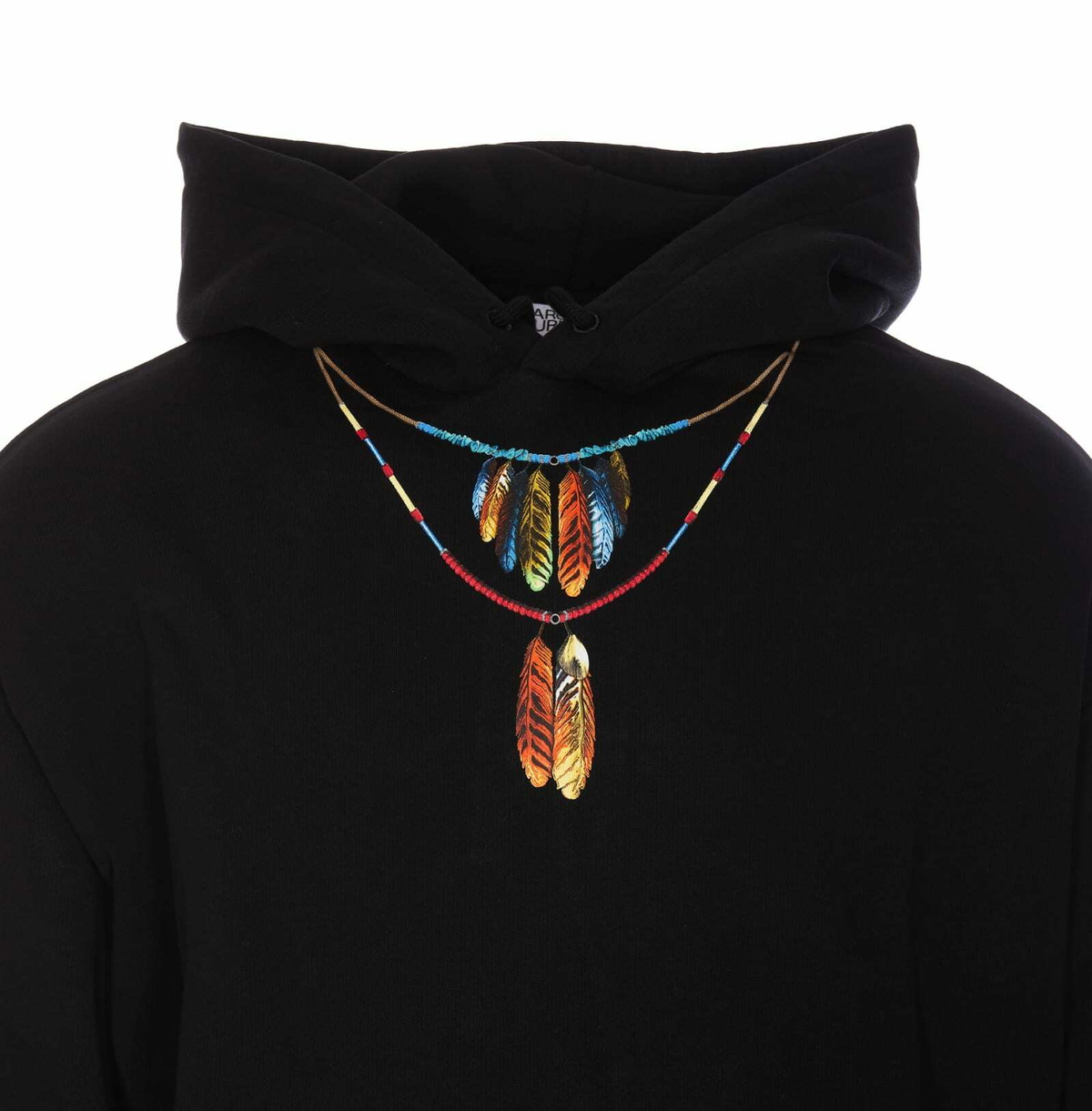 MARCELO BURLON|HOOD/ZIP-UP (FEATHERS NECKLACE OVER HOOD Marcelo Burlon Feathers Necklace Hoodie Marcelo Burlon