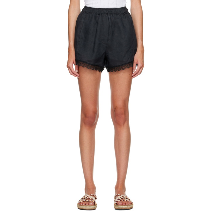 Photo: GANNI Black Linen Shorts