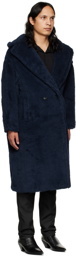 Max Mara Navy Teddy Bear Icon Coat