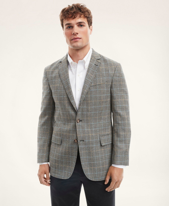 Photo: Brooks Brothers Men's Madison Relaxed-Fit Lambswool Multi-Plaid Sport Coat | Beige