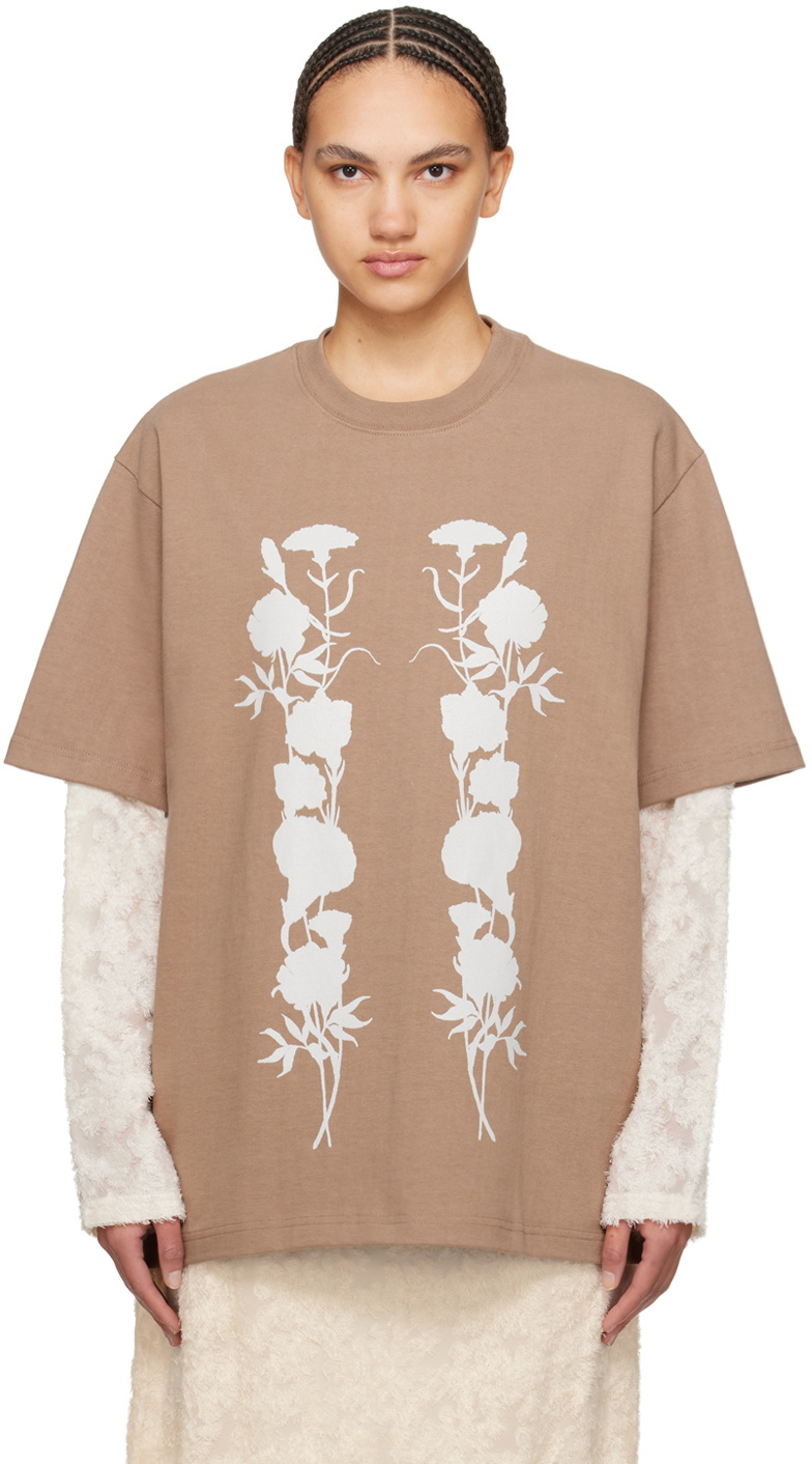 Song for the Mute Brown 'White Foliage' Long Sleeve T-Shirt
