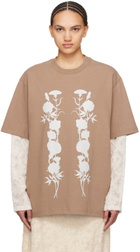 Song for the Mute Brown 'White Foliage' Long Sleeve T-Shirt
