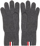 Thom Browne Grey Intarsia Stripe Gloves