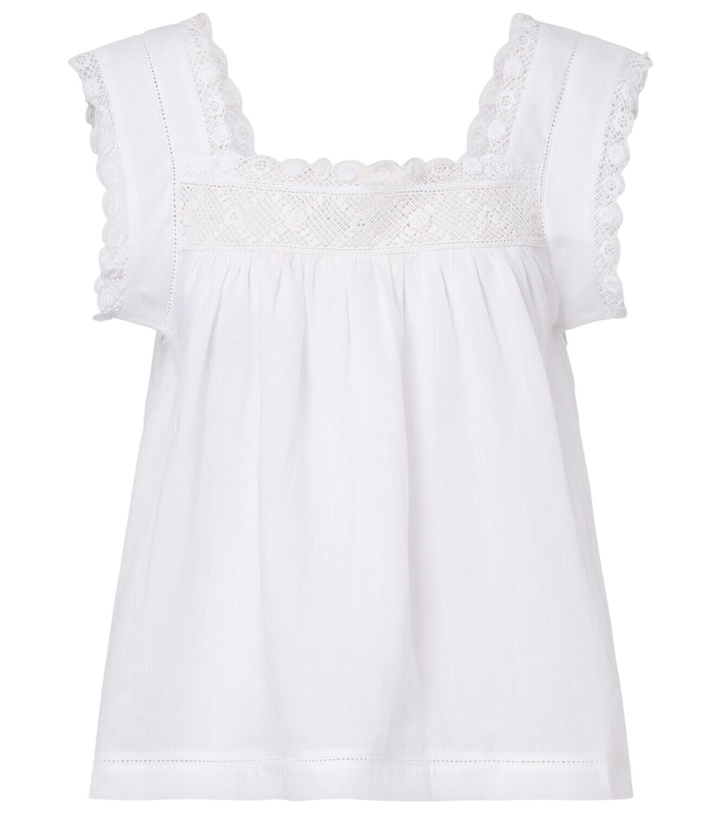 Photo: Dôen Aphra lace-trimmed ramie top