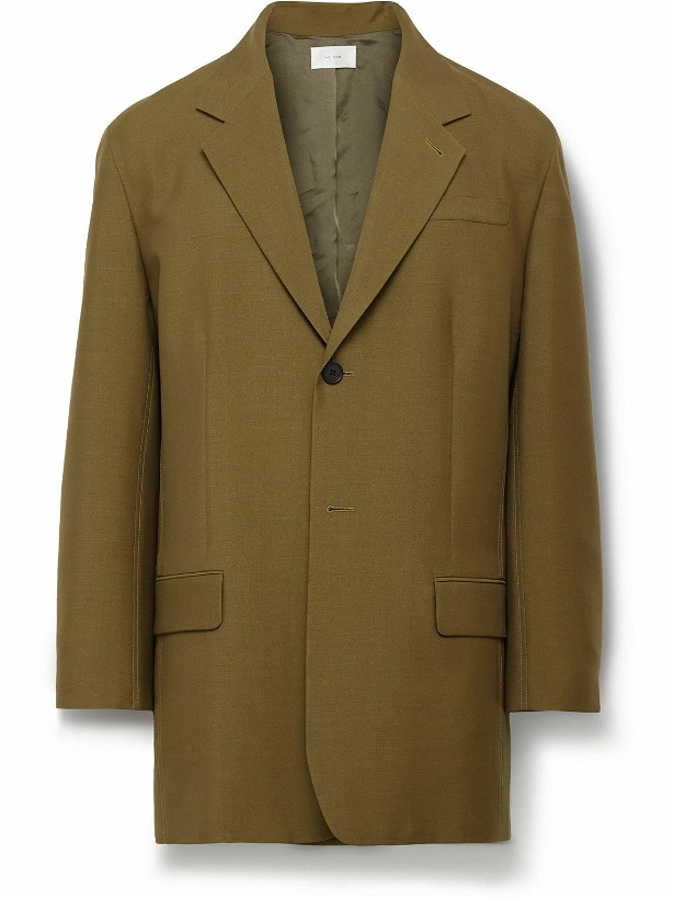 Photo: The Row - Duvall Wool and Mohair-Blend Suit Jacket - Green