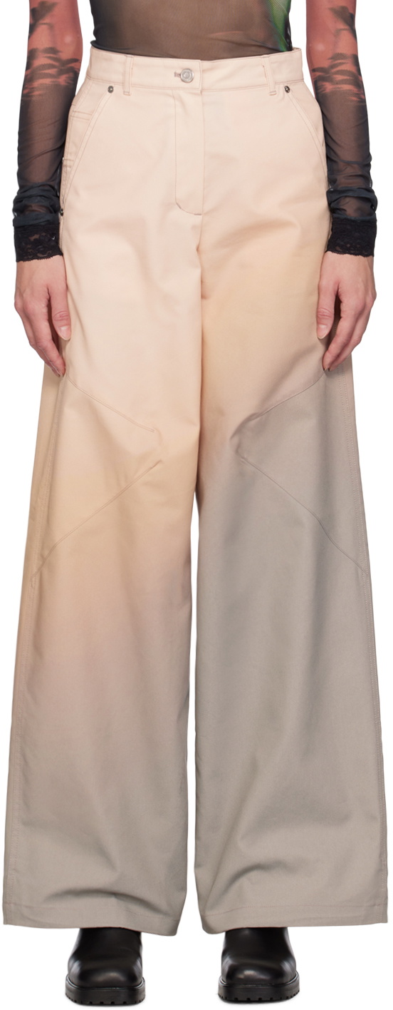 【OPEN YY】PINK WIDE-LEG PANTS, PINK OPEN YY Pink Wide Leg Trousers OPEN YY