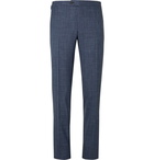 Thom Sweeney - Blue Slim-Fit Checked Wool, Silk and Linen-Blend Suit Trousers - Blue