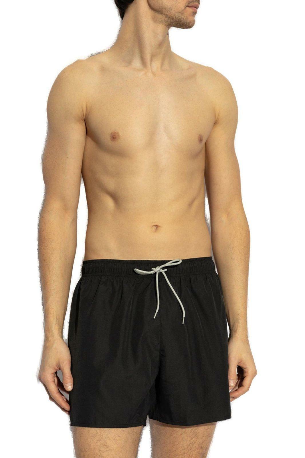 EA7 Logo Printed Drawstring Swim Shorts