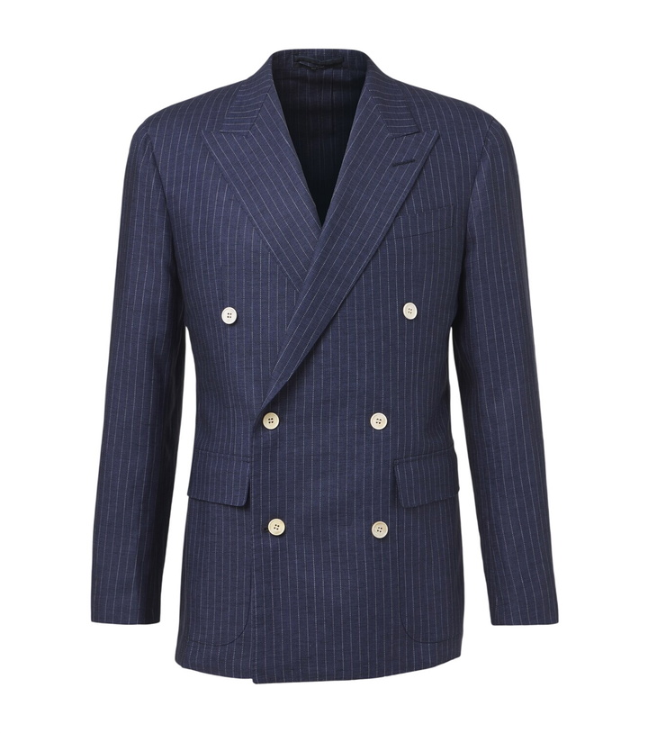 Photo: Dunhill Pinstripe double-breasted linen blazer