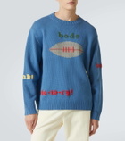 Bode Spirit embroidered cotton and wool sweater