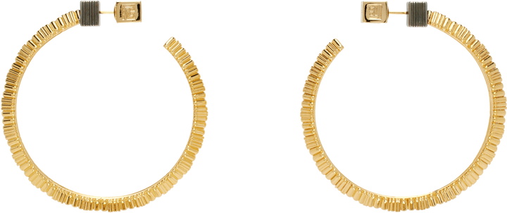 Photo: Balmain Gold Brass Perfume Hoop Earrings