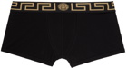 Versace Underwear Three-Pack Black Greca Border Boxers