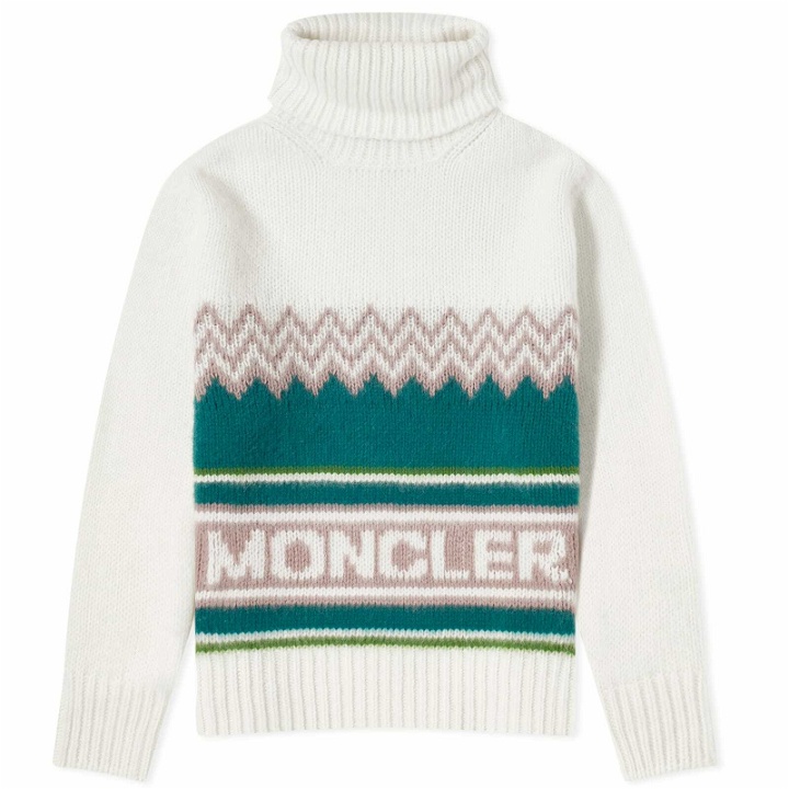 Photo: Moncler Women's High Neck Knitted Jumper in Multi