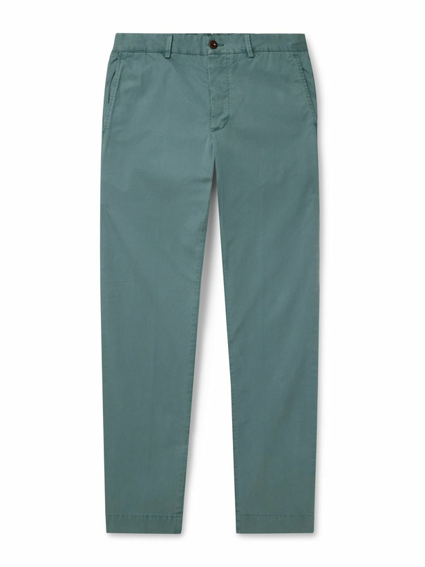 Photo: Sid Mashburn - Field Slim-Fit Tapered Garment-Dyed Cotton-Twill Trousers - Blue