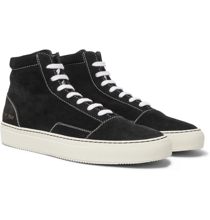 Photo: Common Projects - Cap-Toe Suede High-Top Sneakers - Men - Black
