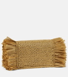 Oscar de la Renta O Pochette fringed raffia clutch
