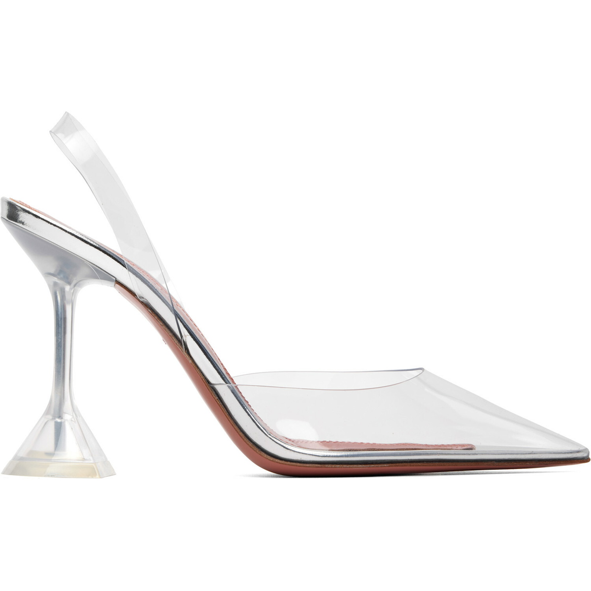 Amina Muaddi Transparent Holli Glass Sling 95 Heels