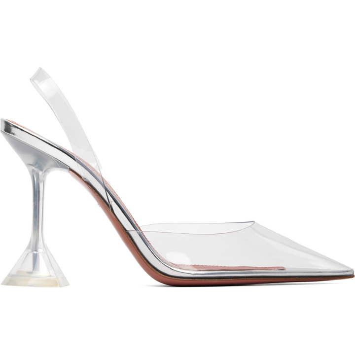 Photo: Amina Muaddi Transparent Holli Glass Sling 95 Heels