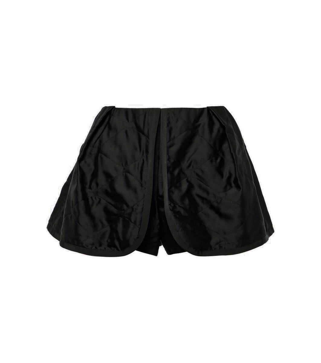 sacai frayed tweed shorts - Brown