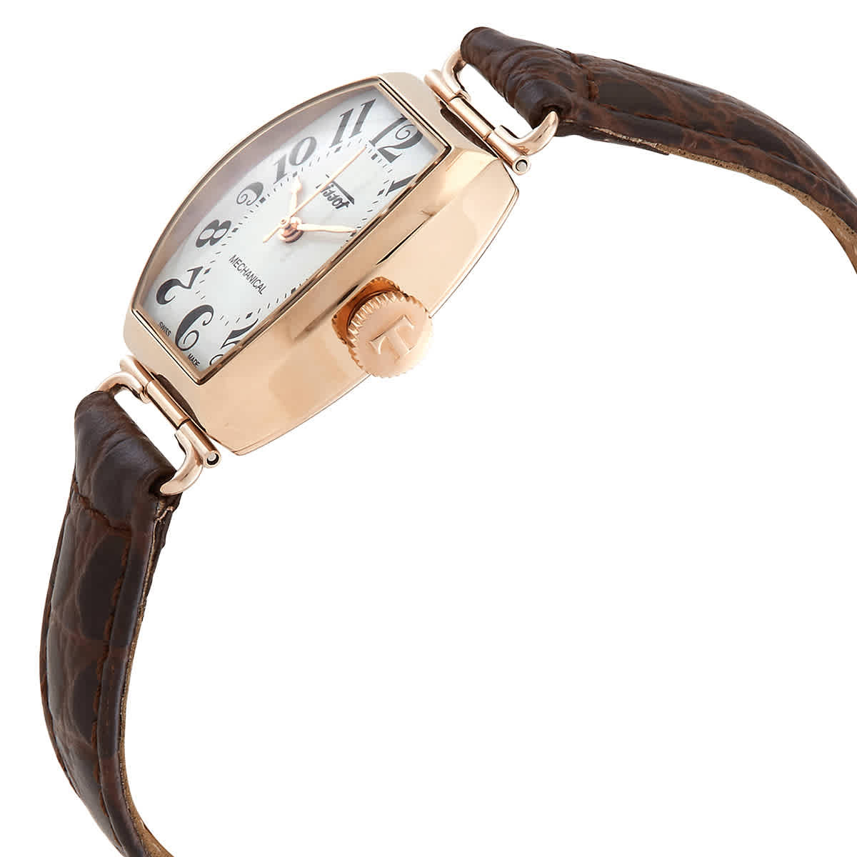 New Tissot Heritage Hand Ivory Dial Ladies Watch Tissot Heritage Porto Mechanical White Dial Leather Strap  main image 2