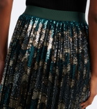 La DoubleJ Accordion pleated sequined midi skirt