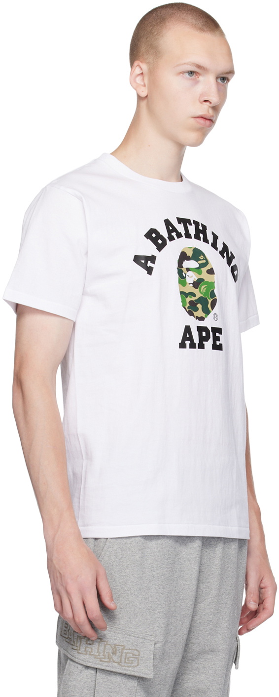 BAPE ABC Camo College Tee White/Green