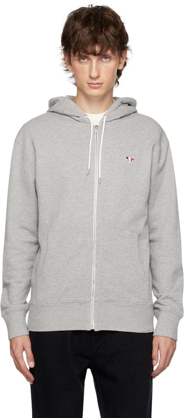 Photo: Maison Kitsuné Gray Tricolor Fox Hoodie