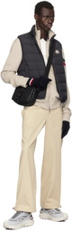 Moncler Navy Tricolor Wool Gloves