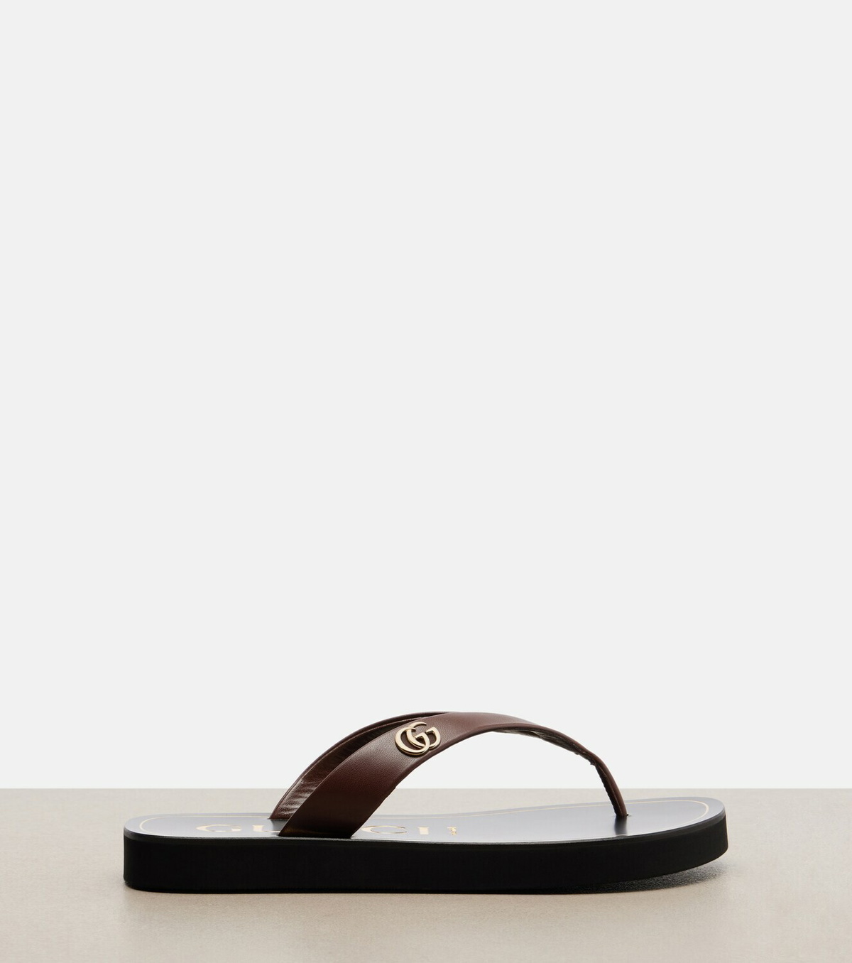 Gucci Mila Double G leather thong sandals