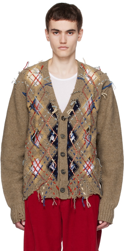 Photo: Maison Margiela Beige Cut-Out Cardigan