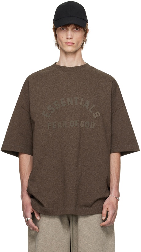 Photo: Fear of God ESSENTIALS Brown Bonded T-Shirt