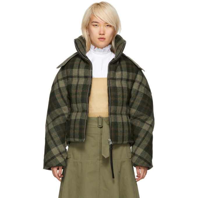 Photo: JW Anderson Green Down Cropped Puffer Jacket