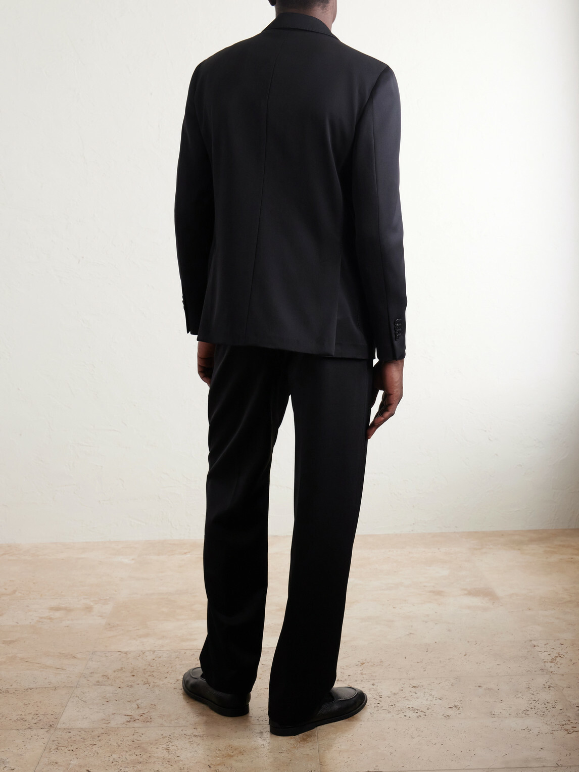 Lardini - Wool-Gabardine Suit Jacket - Black