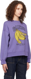 GANNI Purple Vintage Wash Sweatshirt