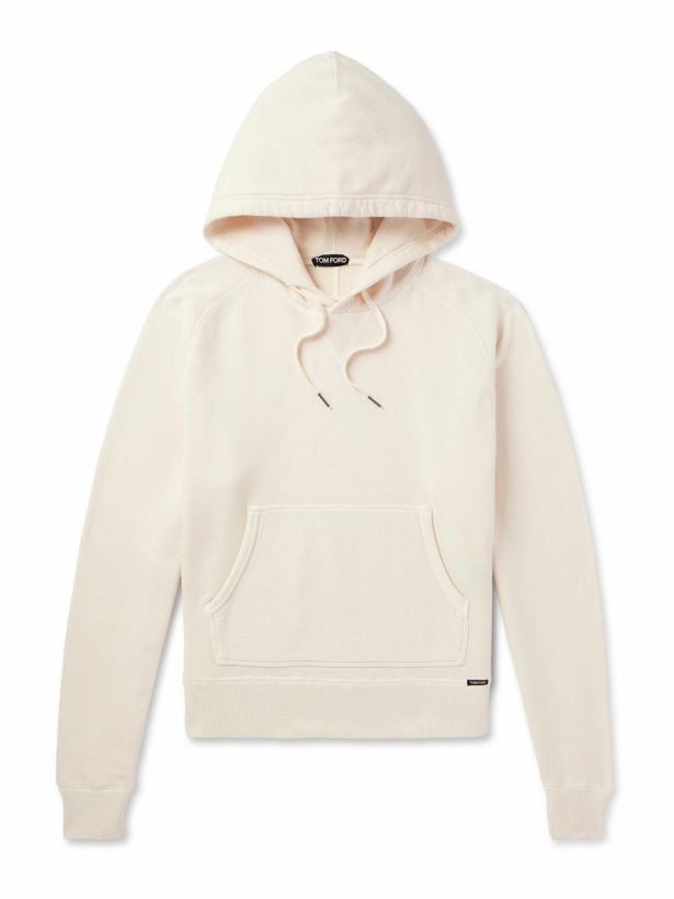 Photo: TOM FORD - Garment-Dyed Cotton-Jersey Hoodie - Neutrals