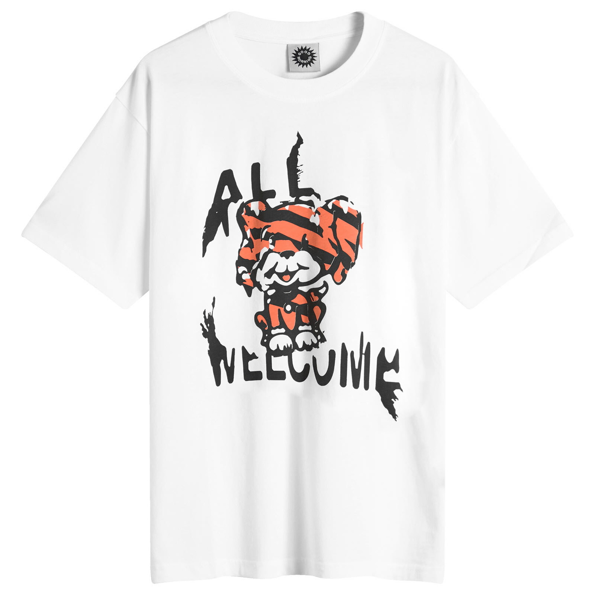Good Morning Tapes Men's All Welcome Dog T-Shirt in White