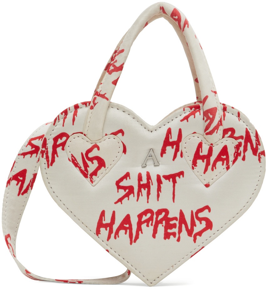 Photo: Ashley Williams SSENSE Exclusive Off-White & Red Mini Heart Bag