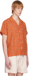 HARAGO Orange Embroidered Shirt