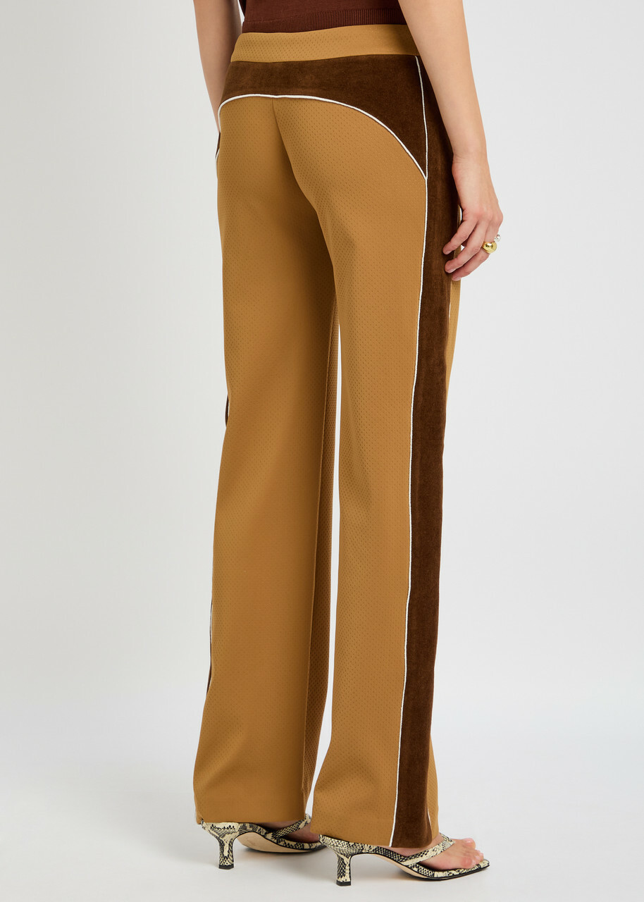 Casablanca Chenille Panelled Jersey Track Pants Brown