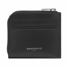 Maison Kitsuné Men's Fox Head Zipped Card Holder in Black 