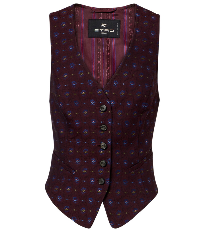 Photo: Etro Floral wool and cotton jacquard vest