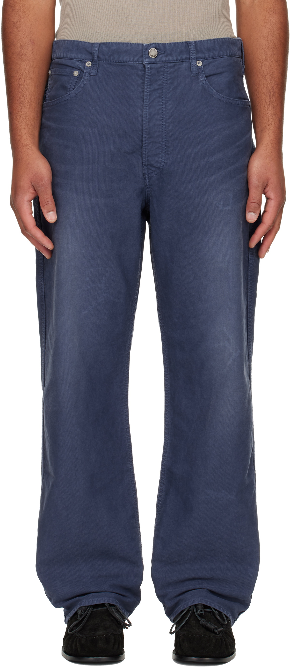 visvim Navy Fluxus 01 Wide G.Cords Trousers Visvim