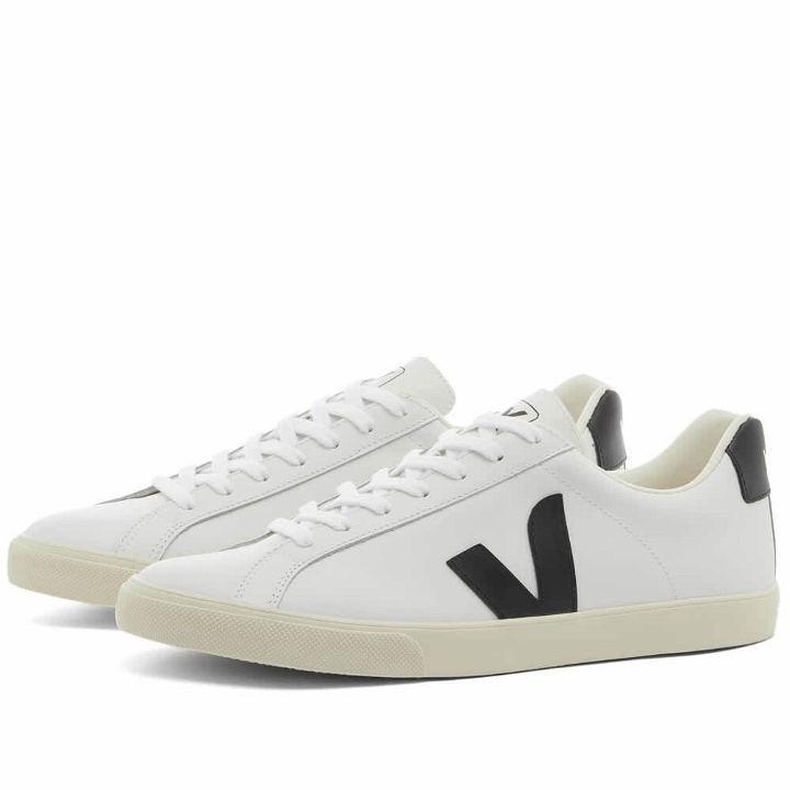 Photo: Veja Men's Esplar Clean Leather Sneakers in Extra White/Black