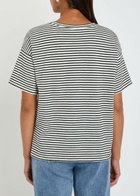 Eileen Fisher Striped Cotton-knit T-shirt Black And White