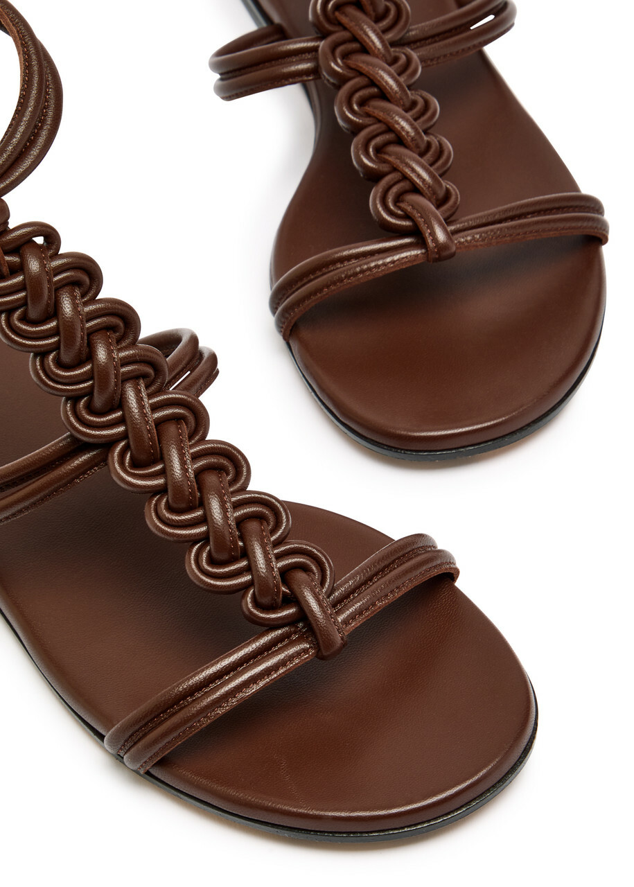 Gianvito Rossi Capua Braided Leather Sandals Brown