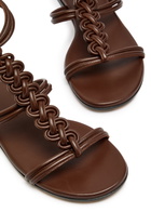 Gianvito Rossi Capua Braided Leather Sandals Brown
