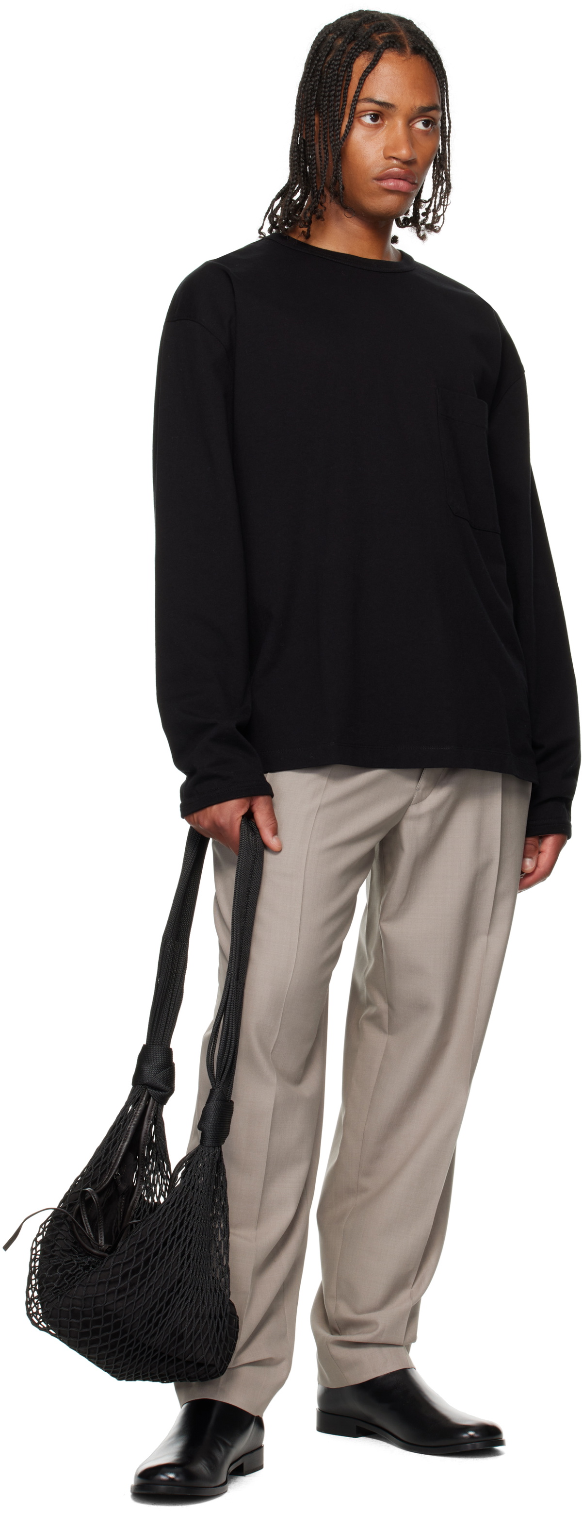 LEMAIRE Black Boxy Long Sleeve T-shirt Lemaire